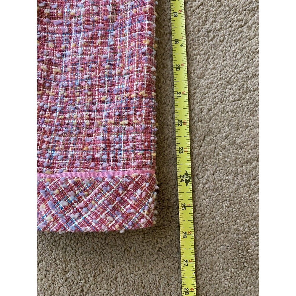 SILKLAND Pink Tweed Bouclé 2-Piece Skirt Suit Set – 70% Silk Coquette Size 12 - Picture 9 of 16